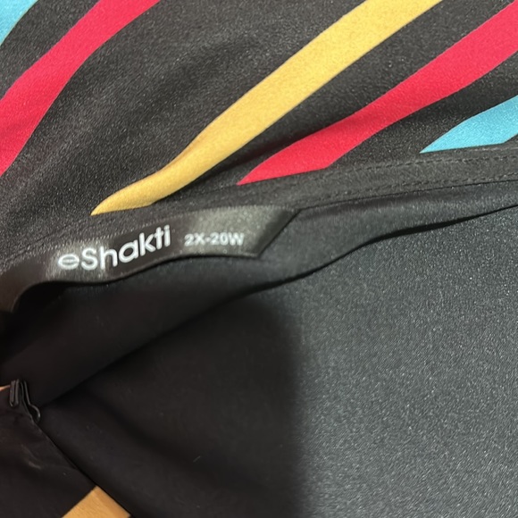 Chevron striped black multicolored sleeveless dress eshakti - Picture 7 of 7